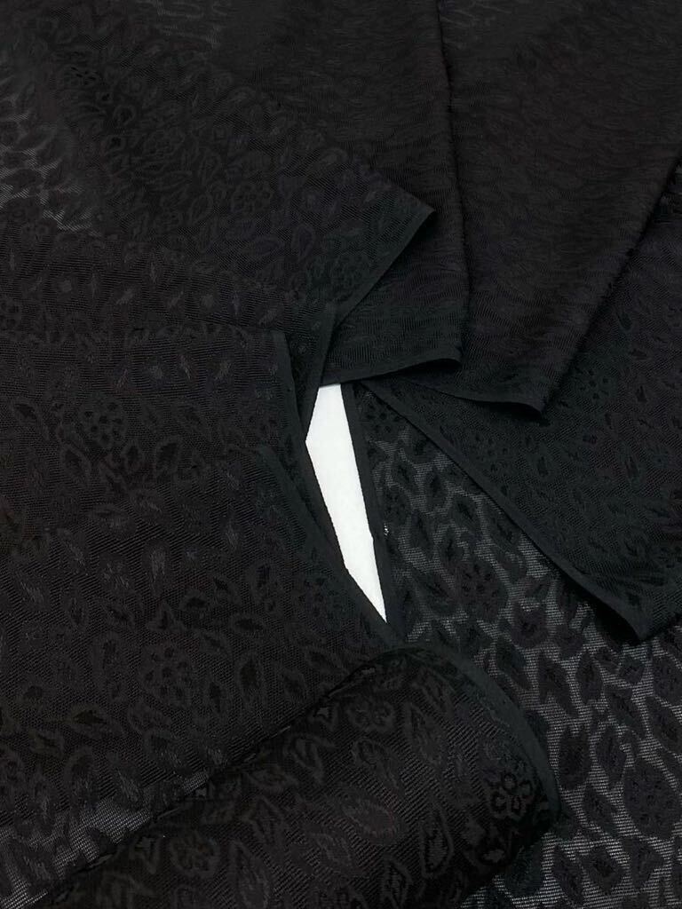 .. summer thing fine pattern cloth .. feeling flower leaf writing sama silk put on shaku black color 