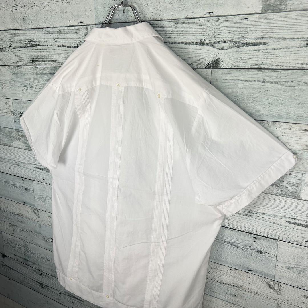 ヴィンテージ 4ポケット 半袖 開襟キューバシャツ ホワイト XL_画像5