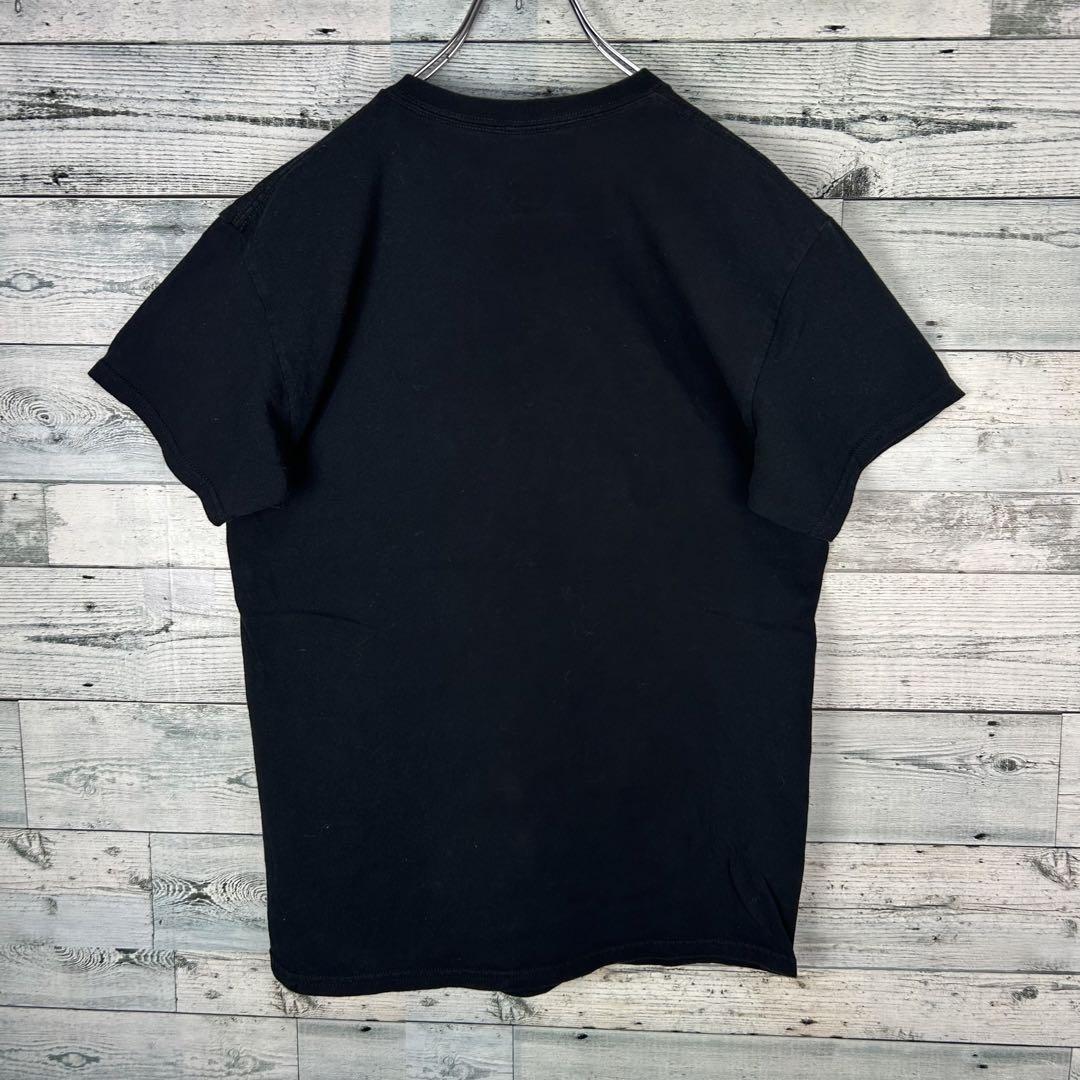ヴィンテージ アニマルプリント オオカミ 半袖 Tシャツ ブラック Mの画像3