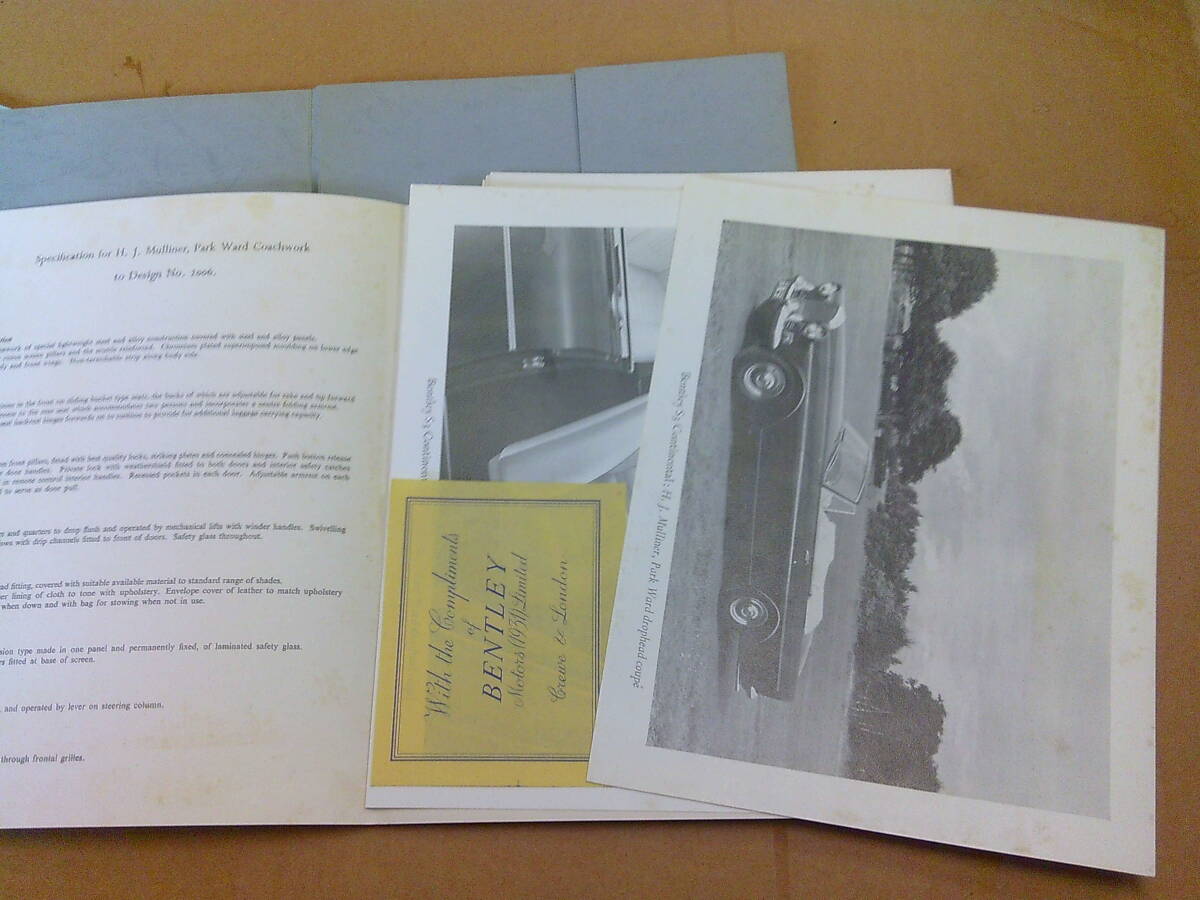 F122[ car pamphlet 5 pcs. + photograph 2 sheets ] Rolls Royce / Bentley 