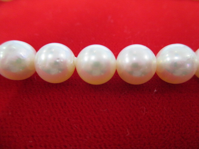 真珠 パール ネックレス 留め具K14WG 8.1～8.2 40ｃｍ 激安1円スタートの画像9