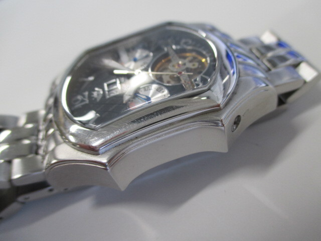 DOMINIC ドミニク D.S119G オートマ メンズ 腕時計 自動巻き 裏スケ ブラック文字盤 動作品 激安1円スタート_画像3
