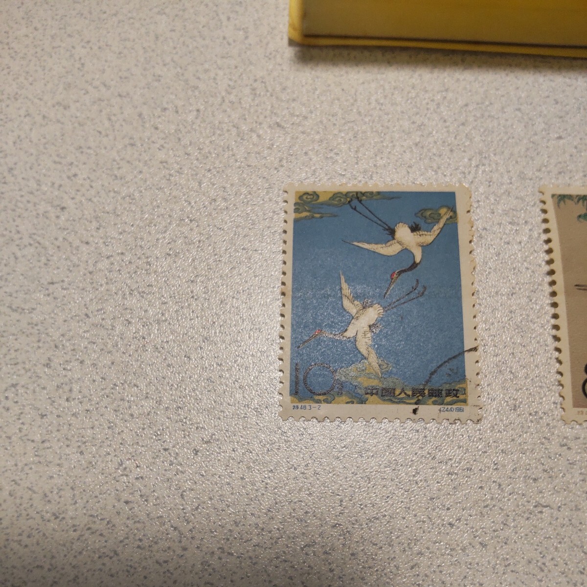 中国切手 特48 丹頂鶴 3種 消印ありの画像2