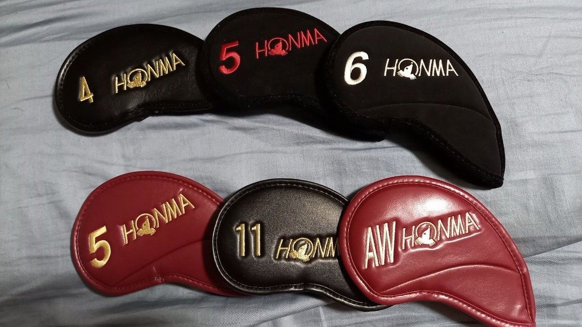 HONMA ホンマ アイアンカバー　色違い　セット　#4 5 6 11 Aw 5 黒　赤　銀　金　新品　本間　セット販売