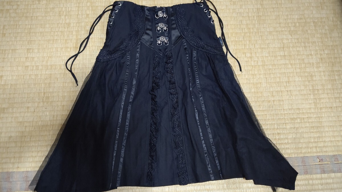 オッズオネスト OZZ ONESTO スカート コルセット ブラック レース 金具飾り 美品 ゴスロリの画像7