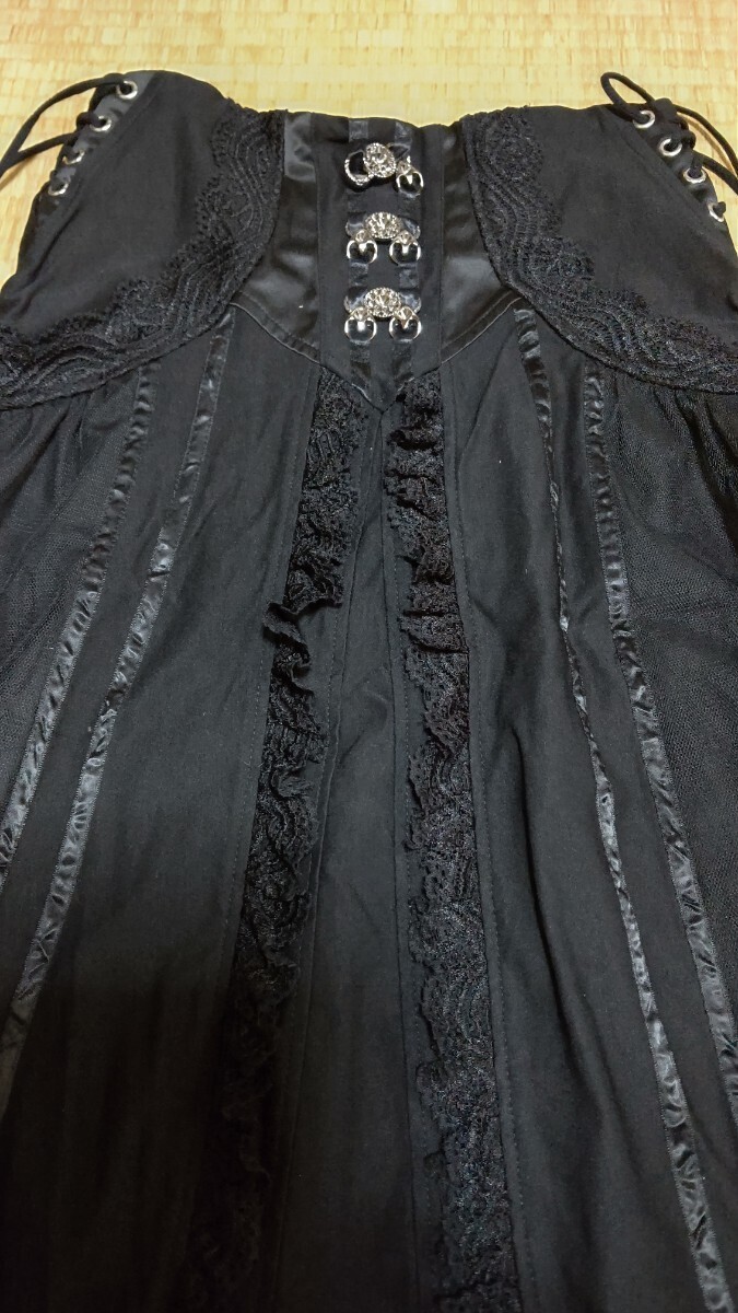 オッズオネスト OZZ ONESTO スカート コルセット ブラック レース 金具飾り 美品 ゴスロリの画像9