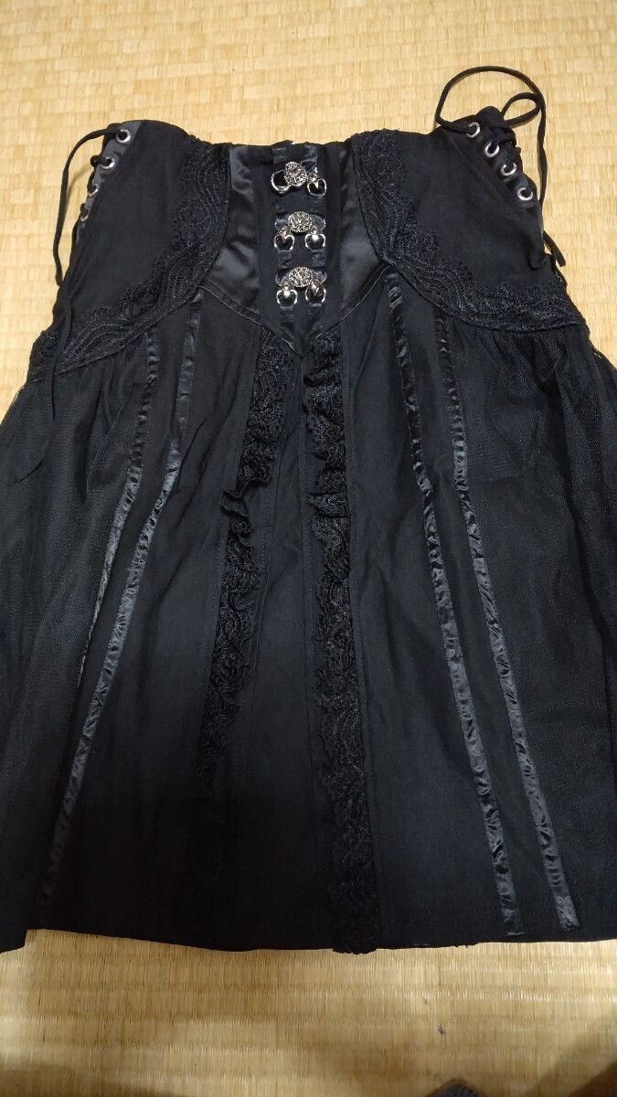 オッズオネスト OZZ ONESTO スカート コルセット ブラック レース 金具飾り 美品 ゴスロリの画像1