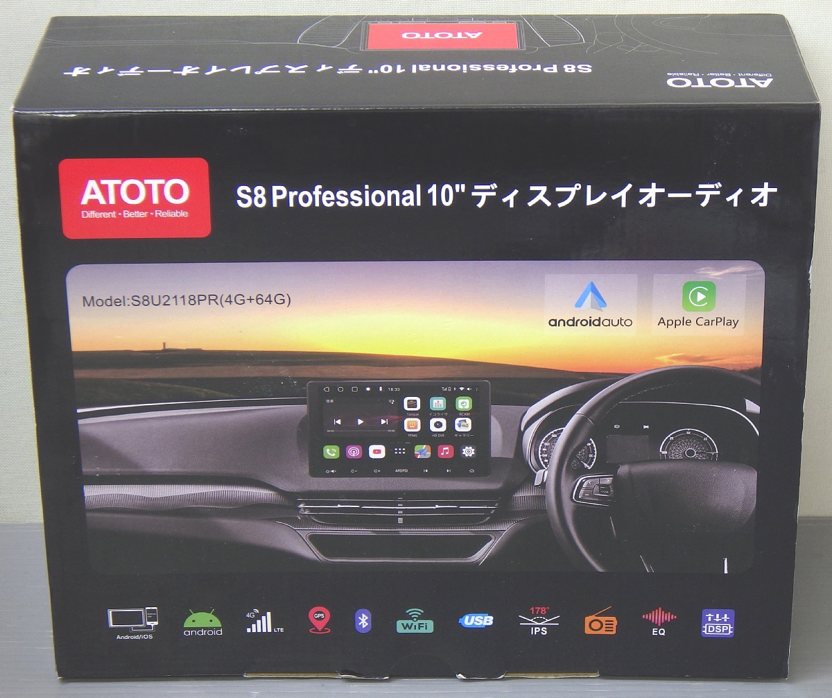 現状品 アトト 10インチ 2DIN ディスプレイ オーディオ ATOTO S8U2118PR CarPlay Android Auto 4GLTE GPS Wi-Fi Bluetooth カーナビの画像1