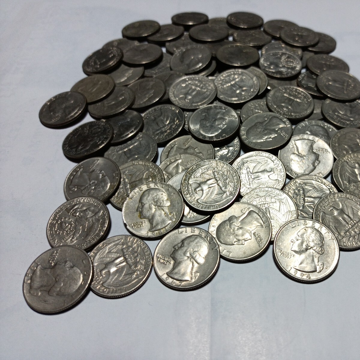 アメリカ25セント硬貨77枚の画像4