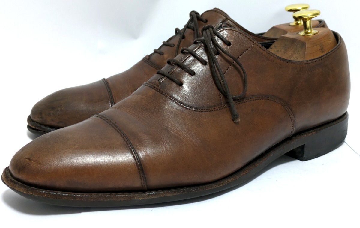 REGAL 24.5cm　本革　外羽根　ブラウン　レザー　ビジネスシューズ ブラウン　メンズ　高級靴　フォーマル　紳士靴　ストレート　送料無料