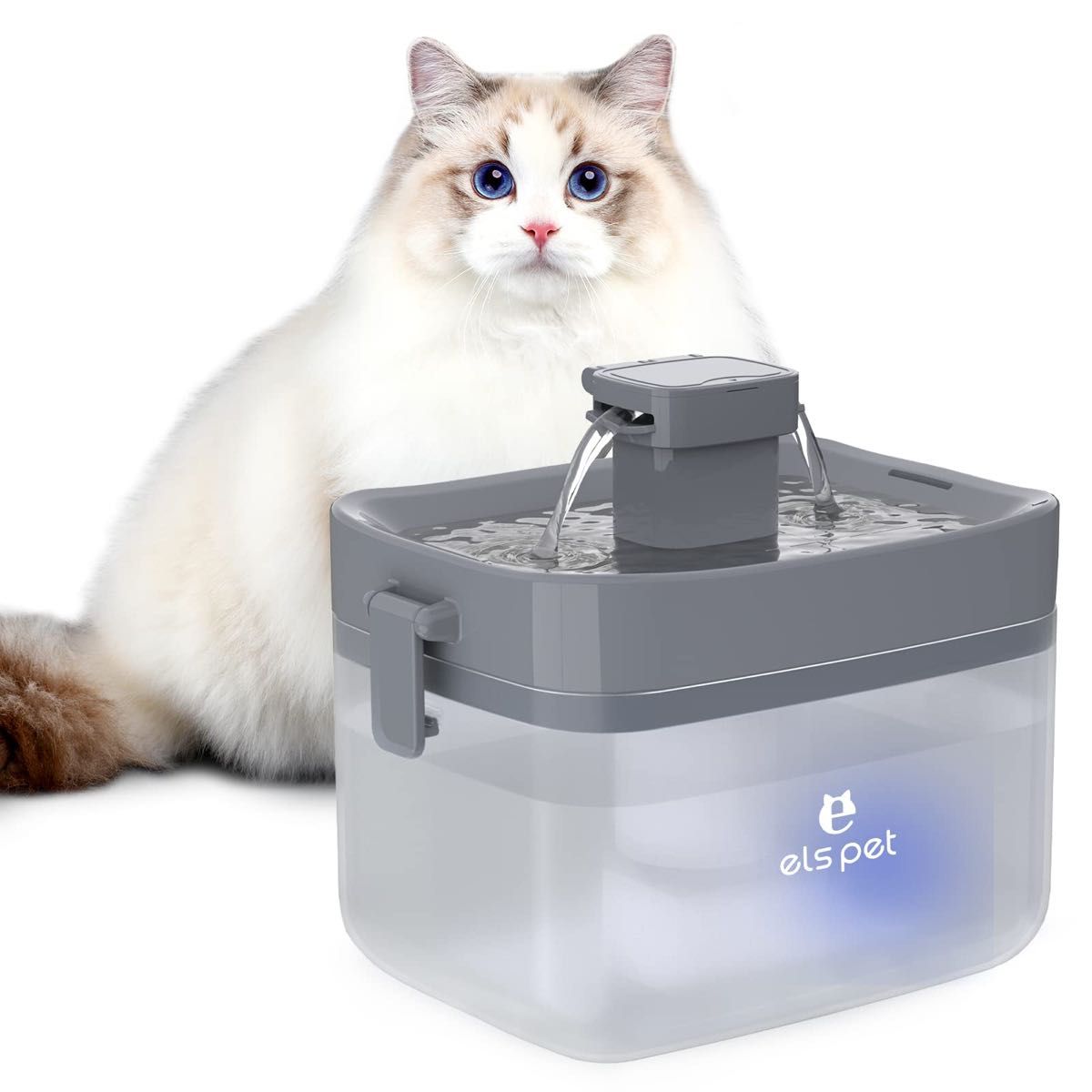 猫 水飲み器 ELS PET ペット 自動給水器 1.5L大容量 ミニ給水器 循環式濾過 USB給電 コンパクト 犬 20dB静音