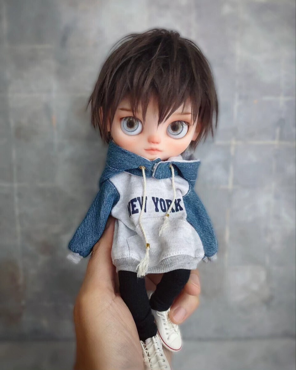 カスタムミディブライス 男の子 *HosHinoKo* Custom Blythe カスタムブライス アウトフィット付き 可動ボディ_画像2