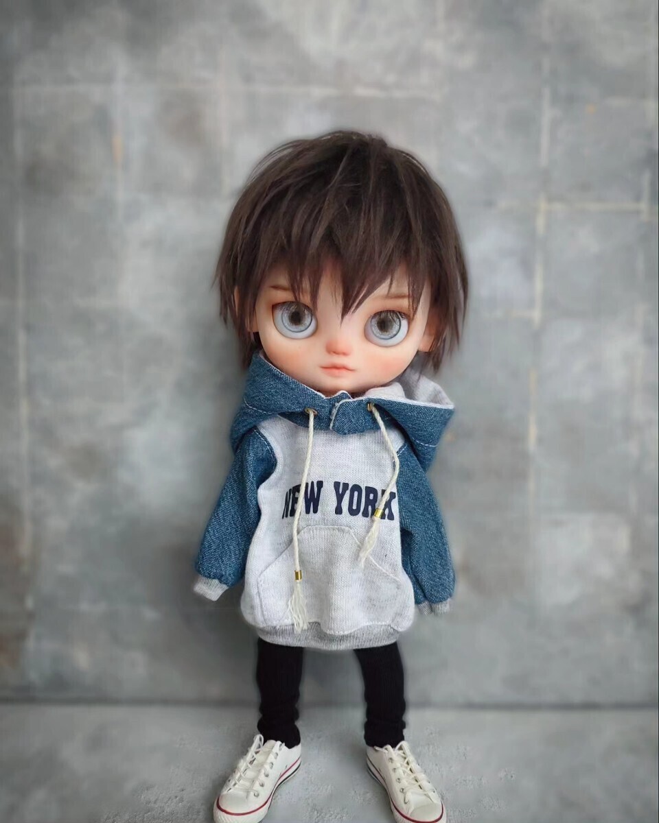 カスタムミディブライス 男の子 *HosHinoKo* Custom Blythe カスタムブライス アウトフィット付き 可動ボディ_画像5