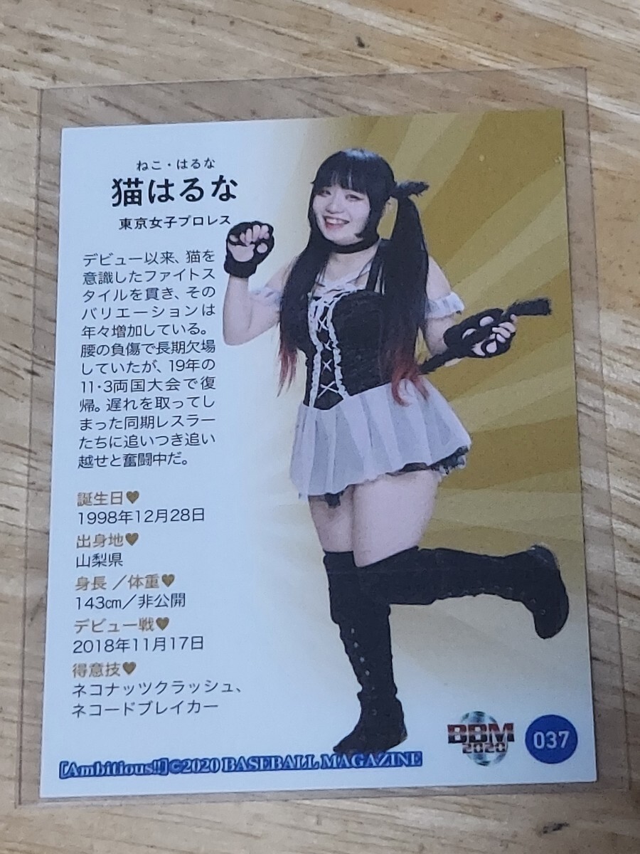 BBM2020 女子プロレスカード Ambitious 　レギュラーカード　猫はるな　_画像2