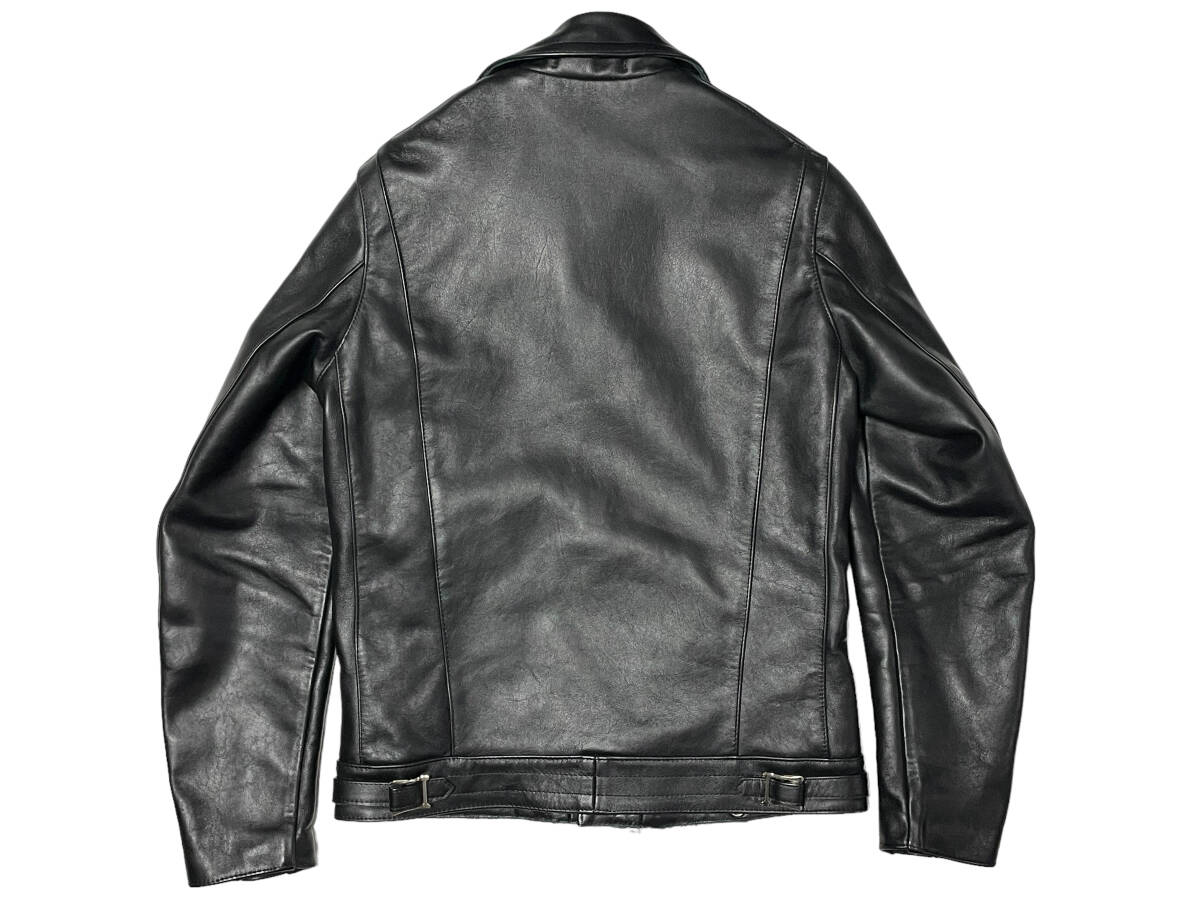 極美品 36 JAMES GROSE MANILA JACKET ジェームスグロース マニラ ライダースジャケット 黒 カウハイド 牛革_画像2