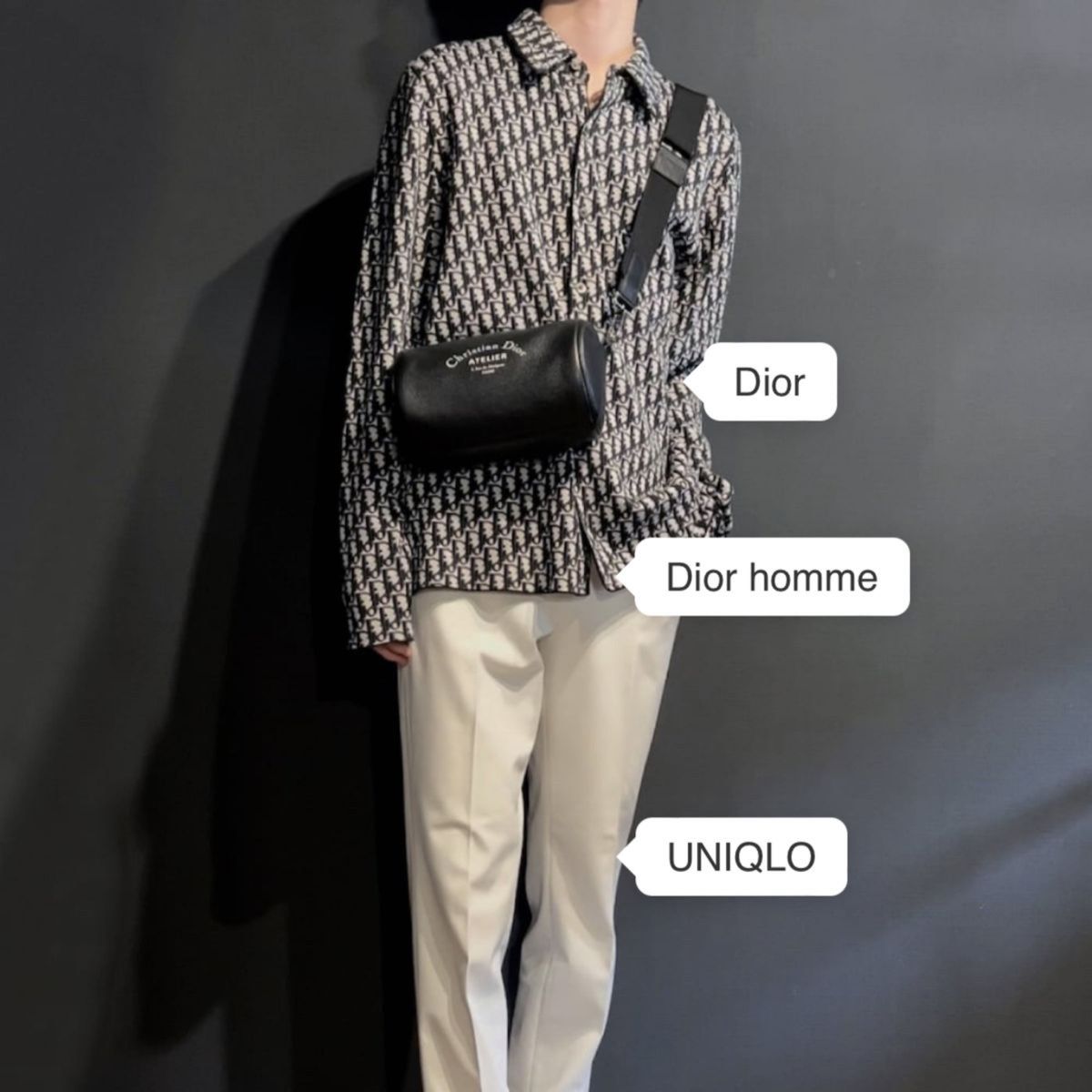CHRISTIAN DIOR オブリーク コットン ジャガード シャツ ほぼ未 CHRISTIAN DIOR オブリーク コットン ジャガード シャツ ほぼ未