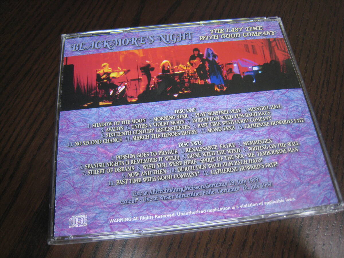 ブラックモアズ・ナイト Blackmore's Night CD『THE LAST TIME WITH GOOD COMPANY』Germany July 1999_画像2