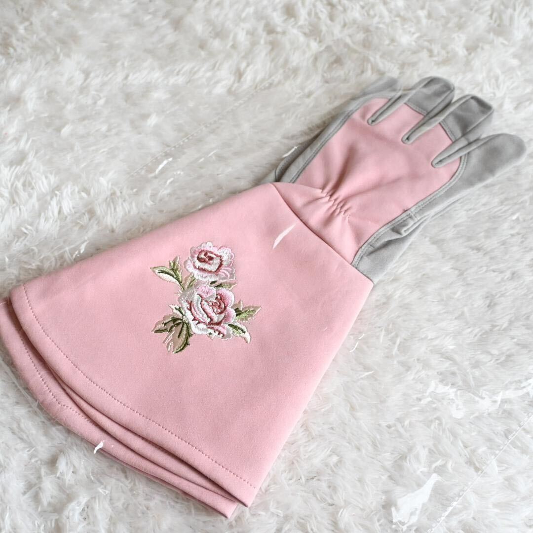 ガーデニング 手袋 ロング 薔薇 草むしり 園芸用グローブ バラ用 ピンク M