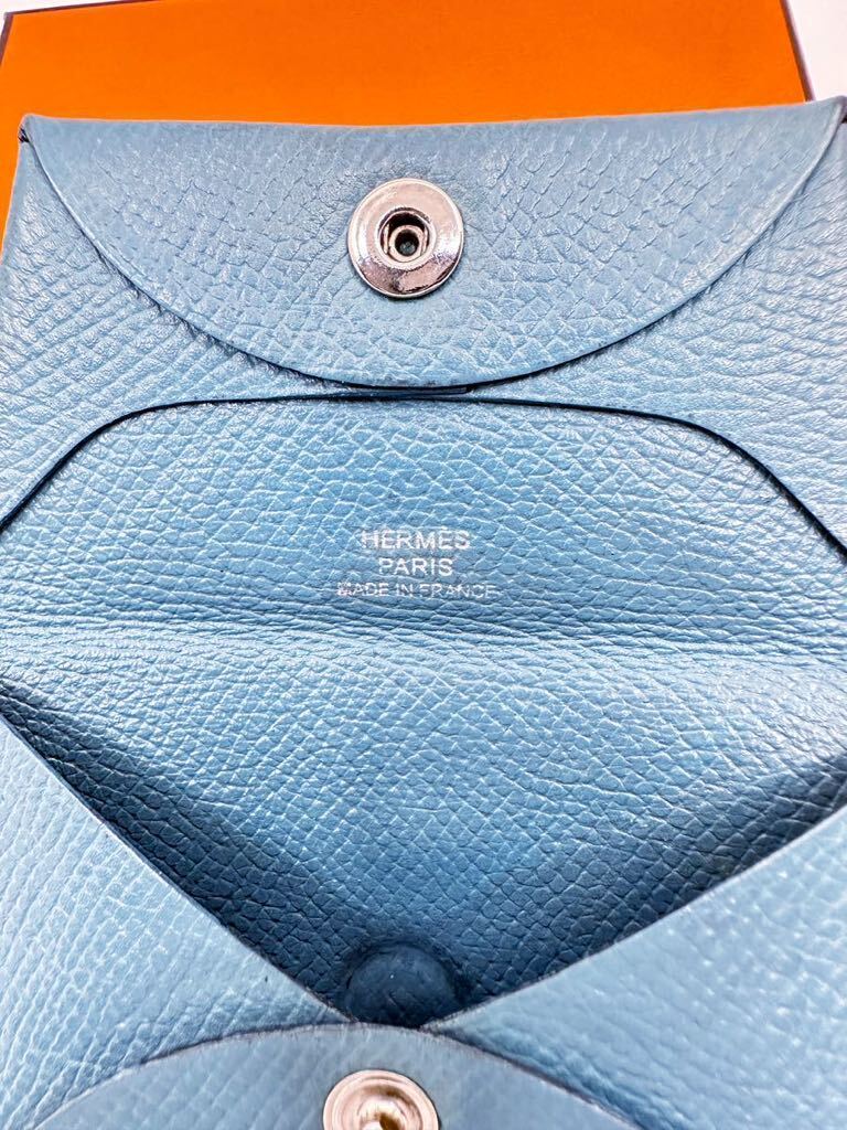 HERMES エルメス コインケース バスティア ブルー 箱付きの画像6