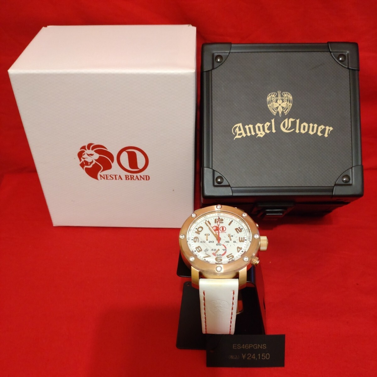 ANGEL CLOVER NESTA BRAND 限定 200 / 79 ネスタ ブランド ベルト ホワイト 系 ES46PGNS 定価 24150円 腕時計 電池交換済 管理 SYSN _画像1