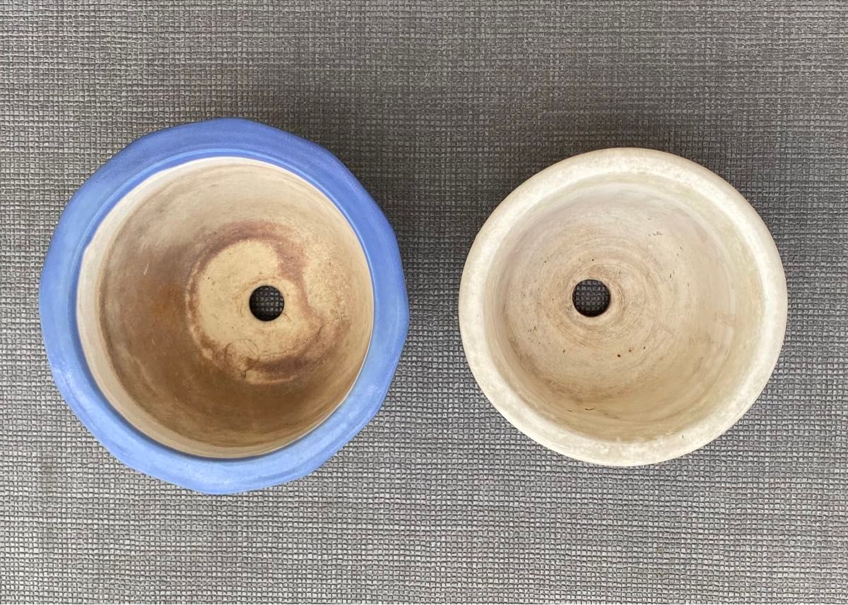 昭和のレトロ 盆栽鉢 植木鉢 2個セット 唐物