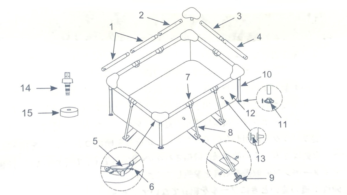 [INTEX #10942 бассейн корпус только ] рама бассейн 220×150×60cm для запасной * ремонт детали Inte ks