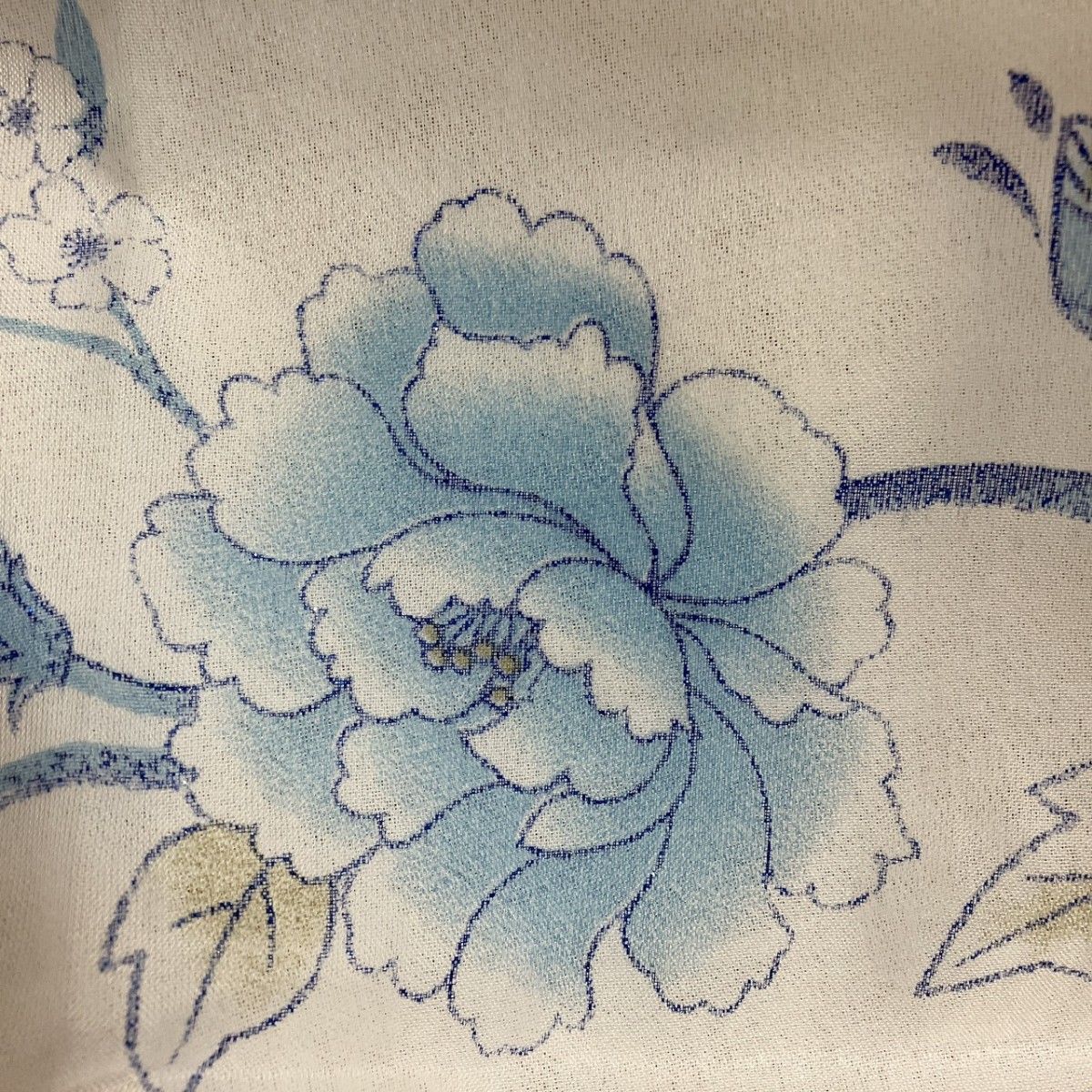 幅94×丈106 カフェカーテン 花柄 ブルー ラメ 1枚 のれん 小窓