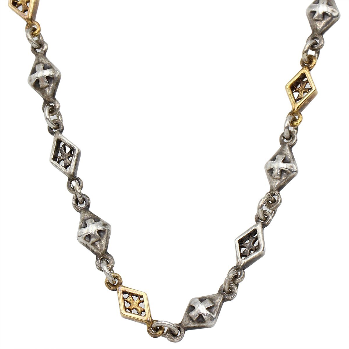 *D2755 excellent Loree Rodkin SV925×18K Cross chain necklace loree Rodkin men's lady's *