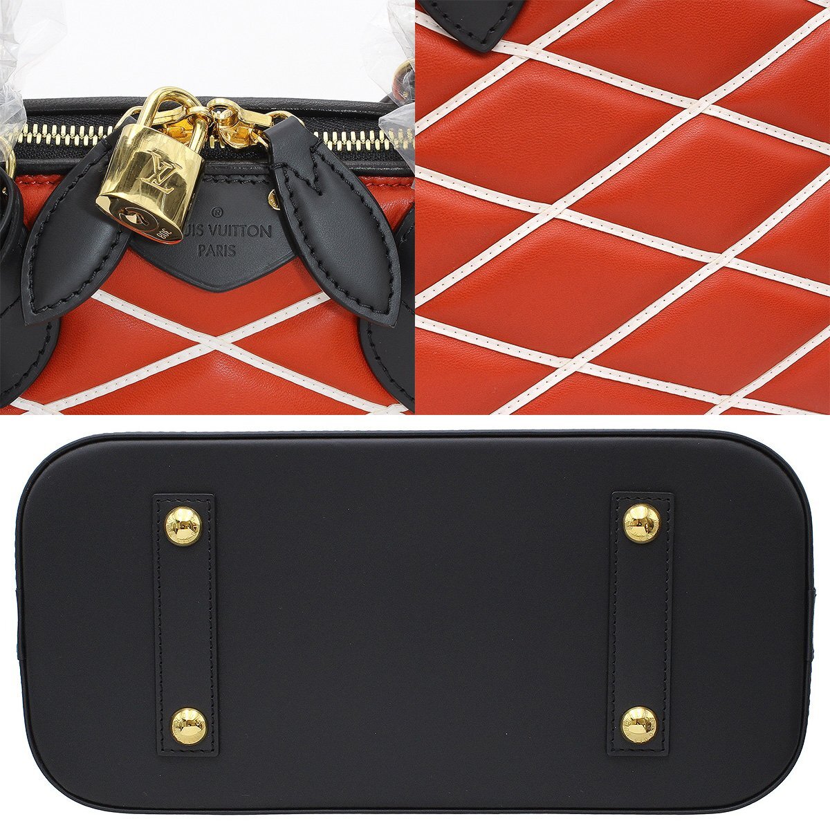 ★D2808 美品!! ルイヴィトン マルタージュ アルマPM 2WAYバッグ ハンド・ショルダー レッド×ブラック LOUIS VUITTON レディース★の画像5