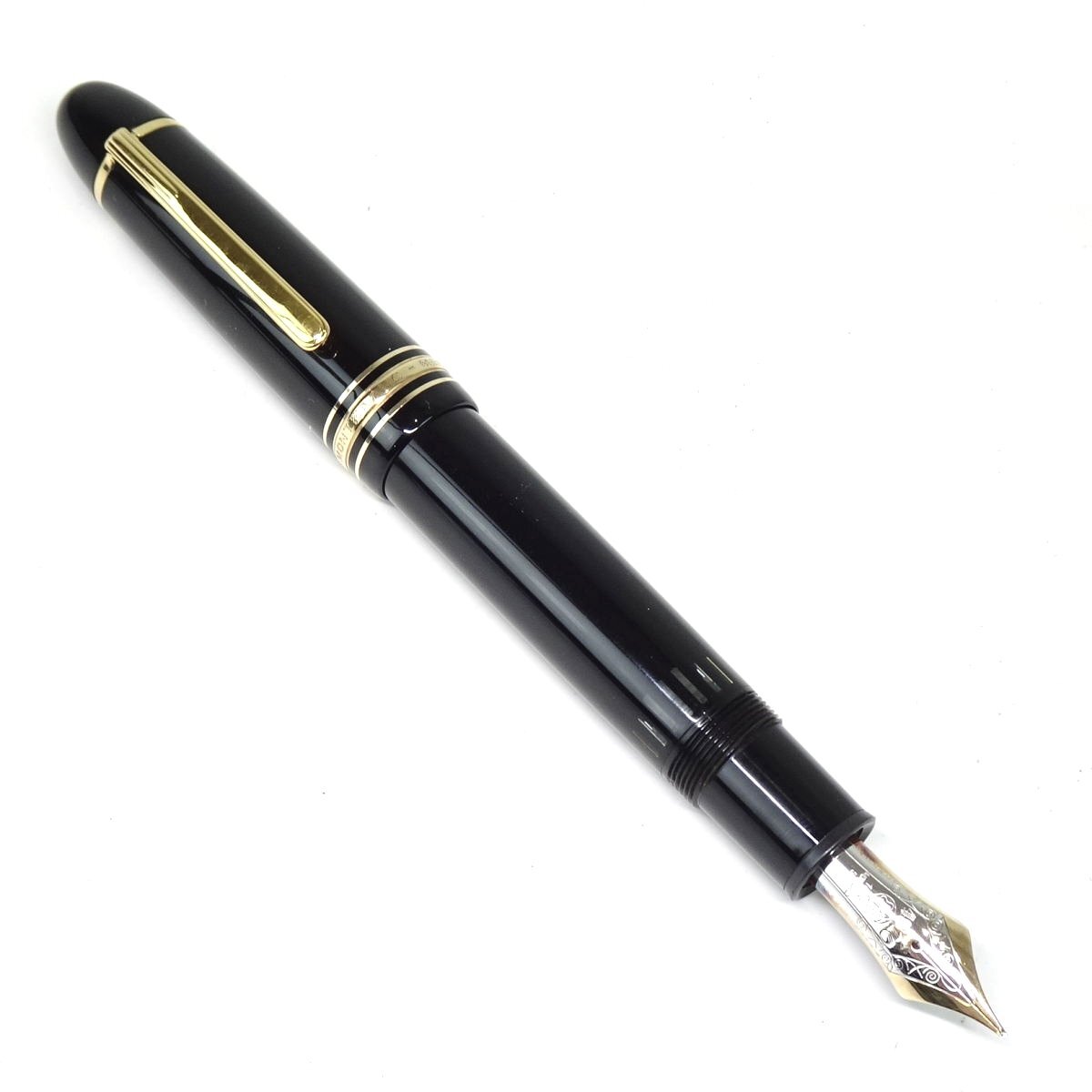 ★D2857 モンブラン マイスターシュテュック 149 万年筆 ペン先14K/585 ブラックｘゴールド ジャンク扱い MONTBLANC メンズ★_画像2