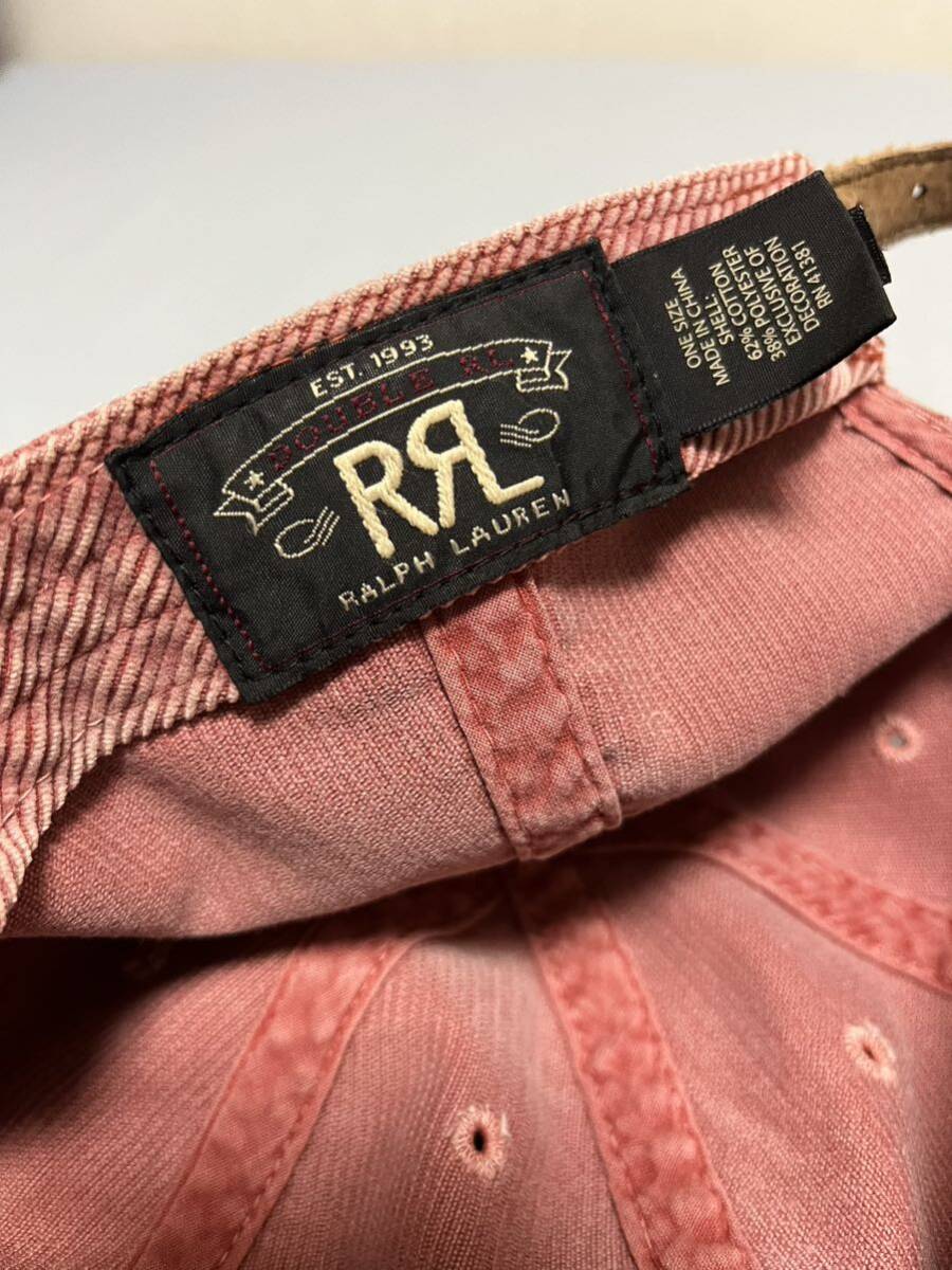 RRL トラッカーキャップ ダブルアールエル キャップ コーデュロイ ピンク ヴィンテージの画像6