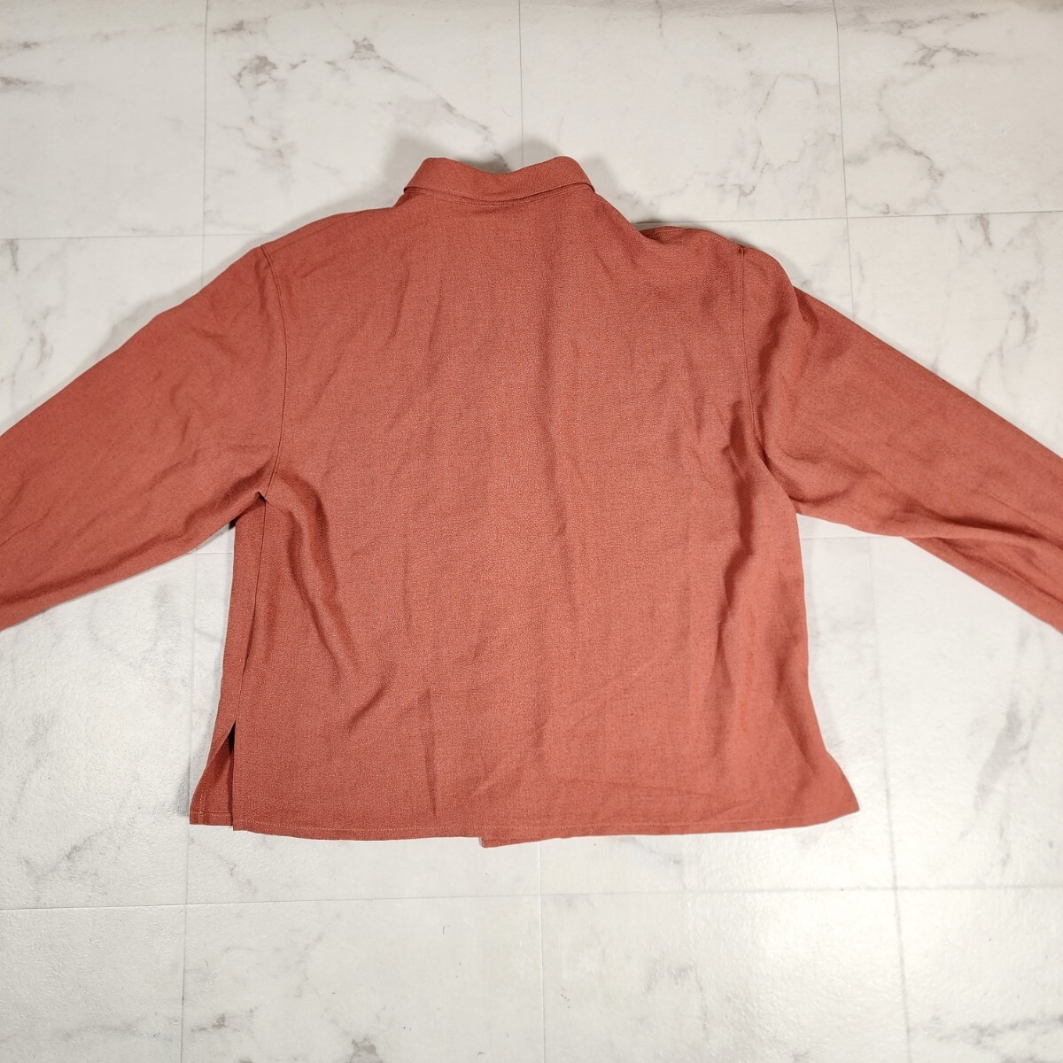 Y5 美品 BATTCIRY レディース シャツ 長袖 オレンジ（橙） 無地 平成 昭和レトロ ビンテージ くすみカラー の画像6