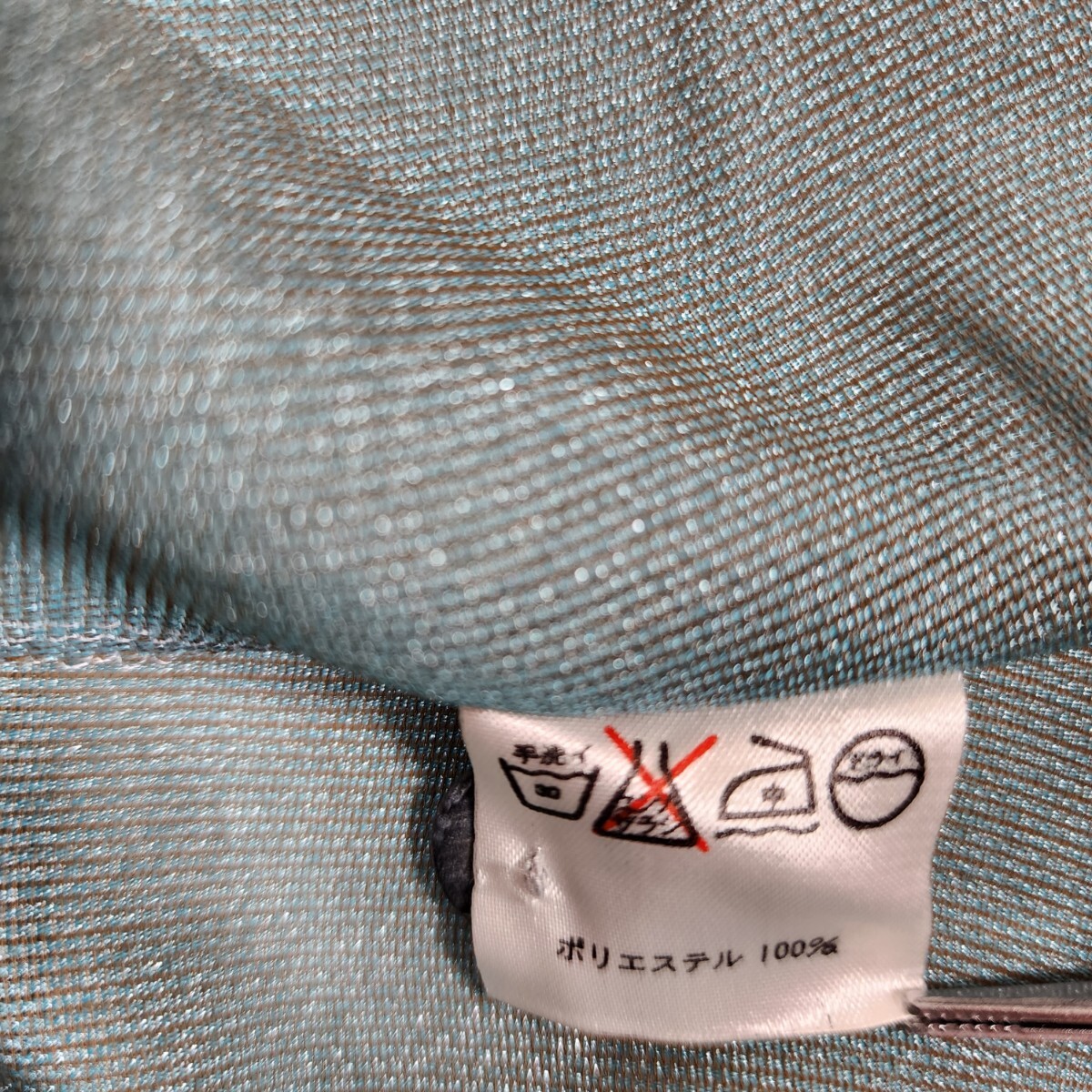 Y6 美品 Primary axe レディース シャツ 長袖 昭和平成レトロ 80's 90's ブルー（青）玉虫色 無地 ビンテージ 日本製 シアー 透け感の画像10
