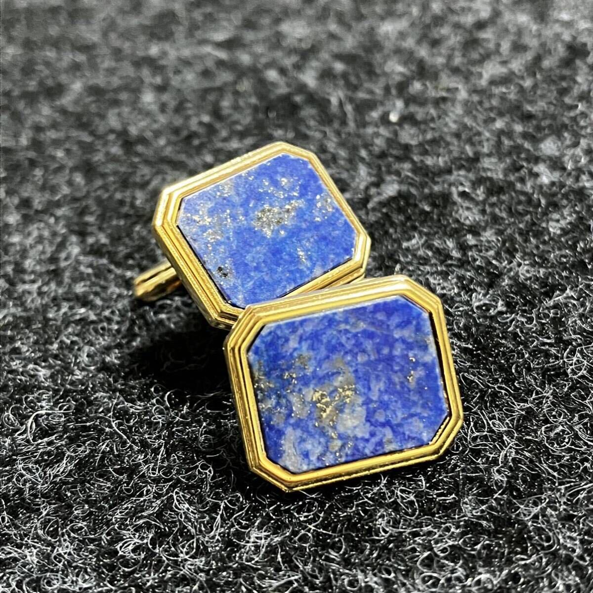 m】dunhill ダンヒル ラピスラズリ カフス シルバー925 金メッキ m】dunhill ダンヒル ラピスラズリ カフス シルバー925 金メッキ