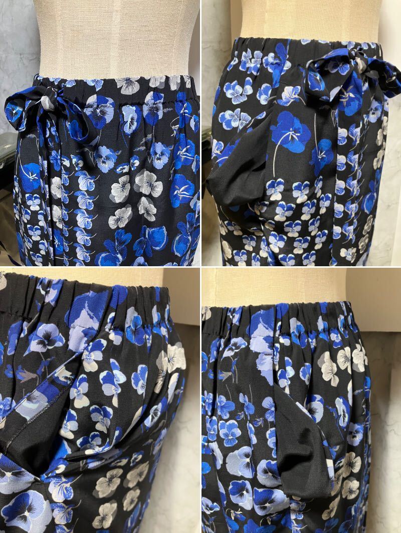 GUCCI グッチ 豪華な花柄 絹 シルク プリーツ スカート サイズ40