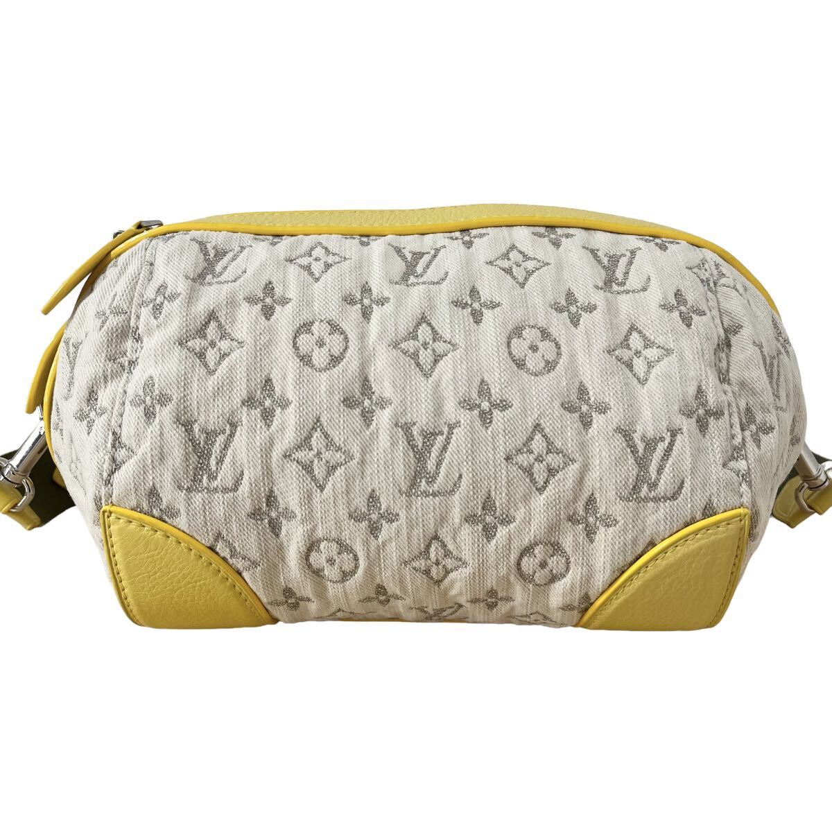 1円 ルイヴィトン LOUIS VUITTON ショルダーバッグ モノグラムデニム ポシェットラウンド ジョーヌ M40707 ダブルジップ イエロー カデナ_画像3