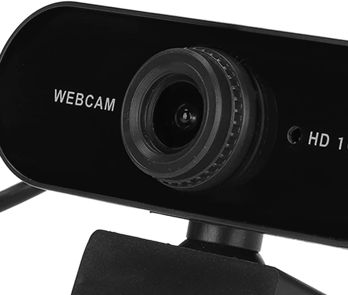 1080P コンピューター カメラ、360° 回転 30fps フレーム レート USB ウェブカメラ、会議ビデオ通話用のマイク付き(黒)