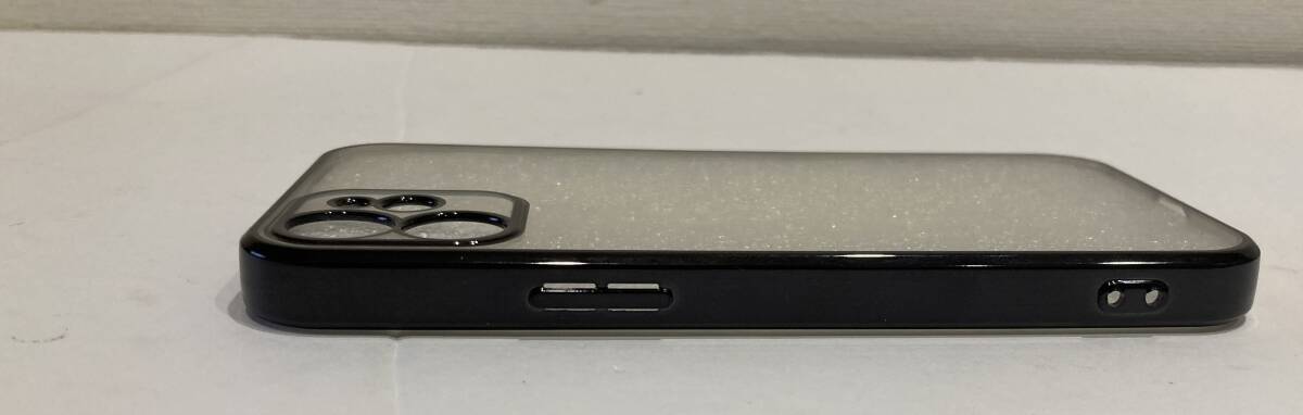 IPhone12 mini ケース クリア 透明 全面保護 耐衝撃 軽量 メッキ加工 TPU 薄型 ストラップホール付き 滑り止め 落下防止（ブラック）の画像8