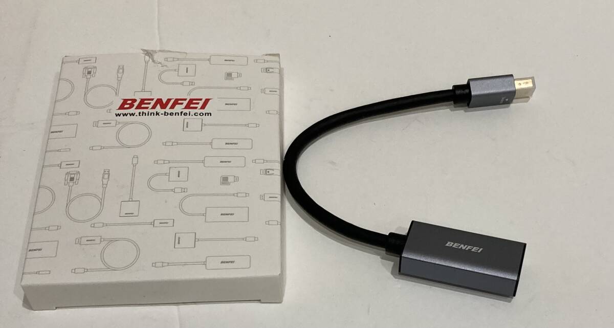 BENFEI Mini DisplayPort - HDMI アダプター [4K@30Hz、アルミニウムシェル、ナイロン編組] Thunderbolt 2 - HDMI アダプタ　①