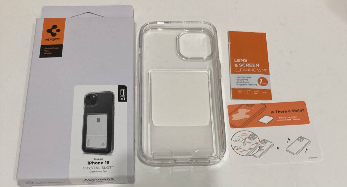 Spigen iPhone 15 ケース クリア カード収納 耐衝撃 [ カード 1枚入り ] レンズ保護 クリスタル・スロット ACS06809 (クリスタル・クリア)_画像10
