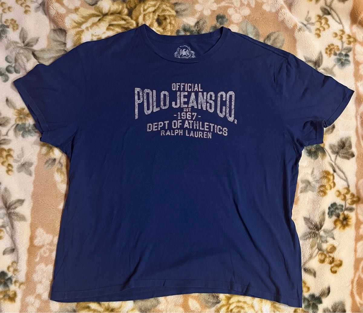 Polo jeans co p.j.c US輸入　古着 XL Tee 半袖Tシャツ   ラルフローレン　メキシコ製　ネイビー