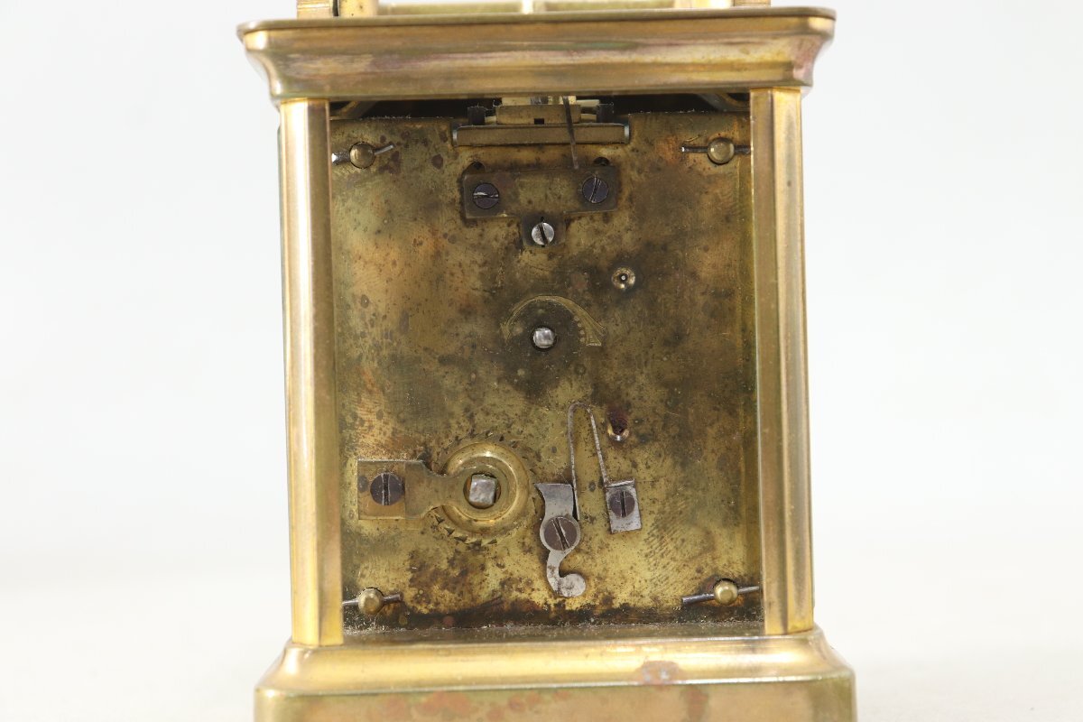 フランス製 ゼンマイ式 置き時計 真鍮フレーム 4面硝子 SR FA 4-C114の画像8