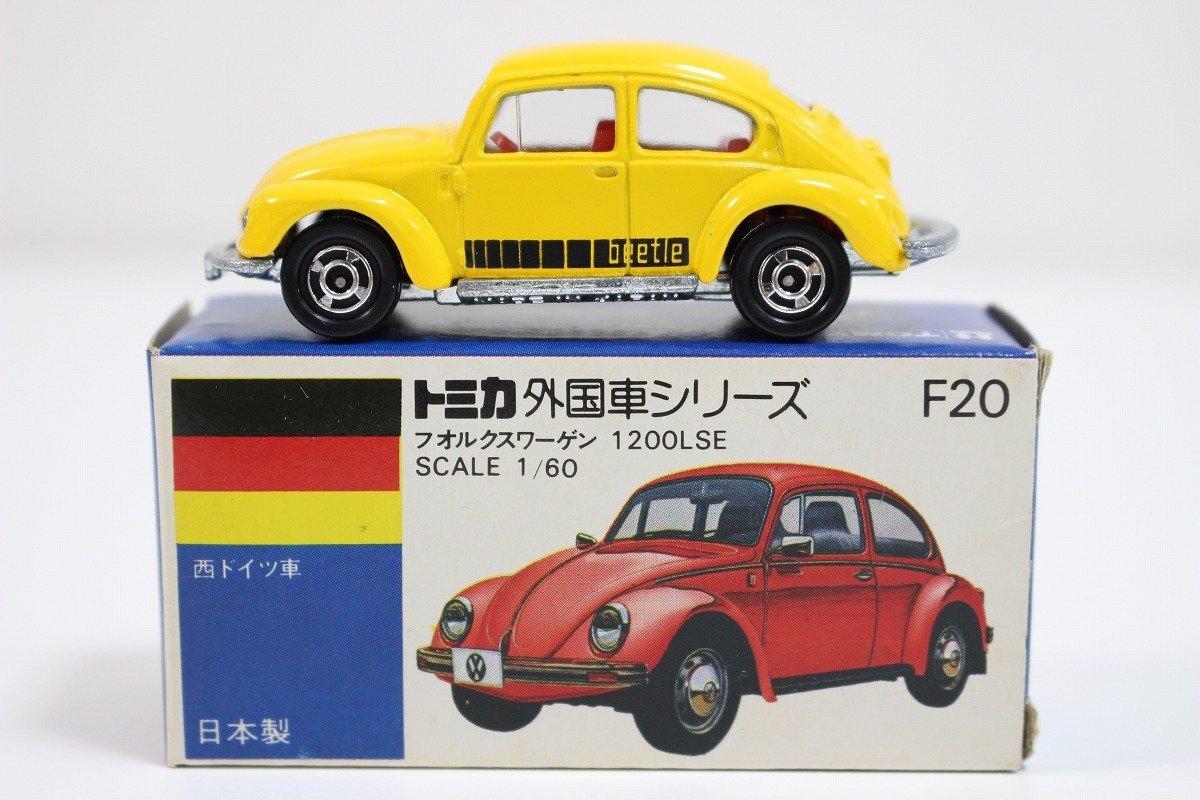 【美品】 TOMICA トミカ NO.F20 フォルクスワーゲン 1200LSE イエロー 青箱 ミニカー 日本製 4-F030/1/60Pの画像1