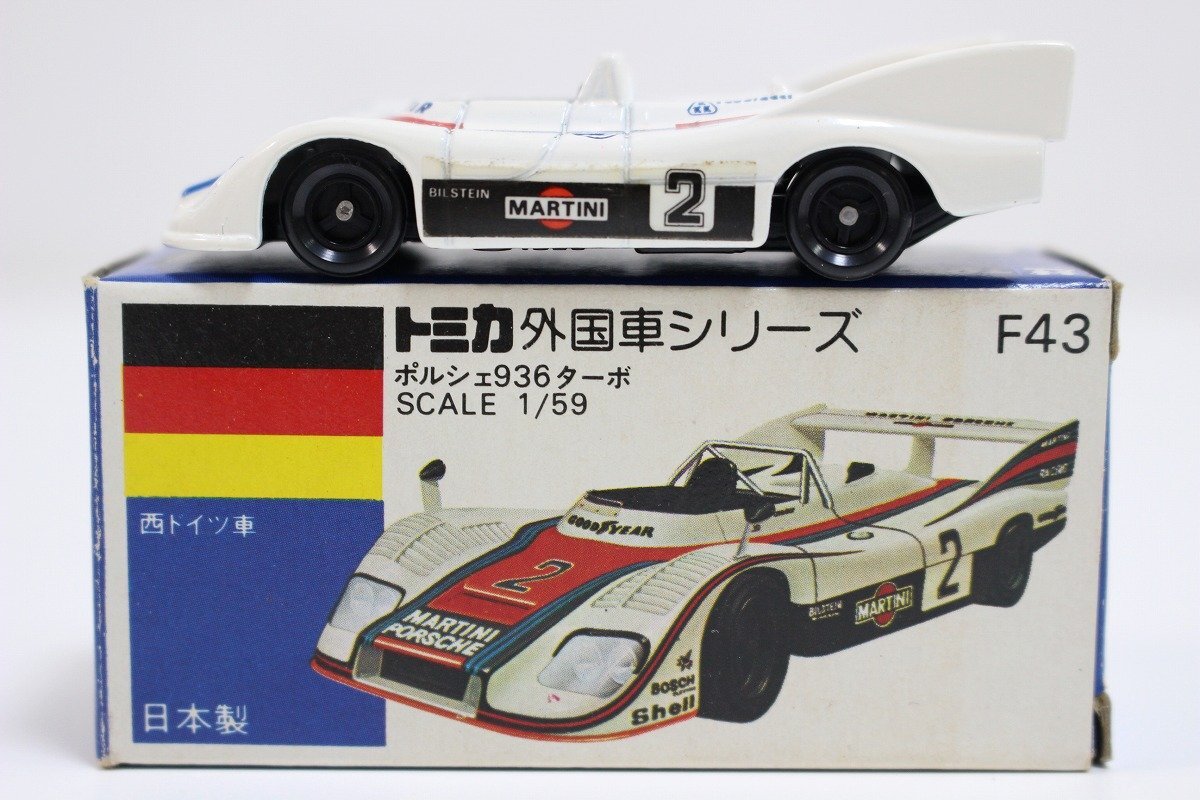 【美品】 TOMICA トミカ ポルシェ936ターボ NO.F43 ホワイト 青箱 ミニカー 日本製 4-F045/1/60Pの画像1