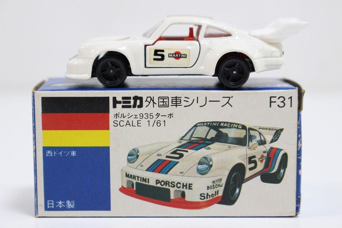 【美品】 TOMICA トミカ ポルシェ935ターボ NO.F31 ホワイト 青箱 ミニカー 日本製 4-F041/1/60Pの画像1