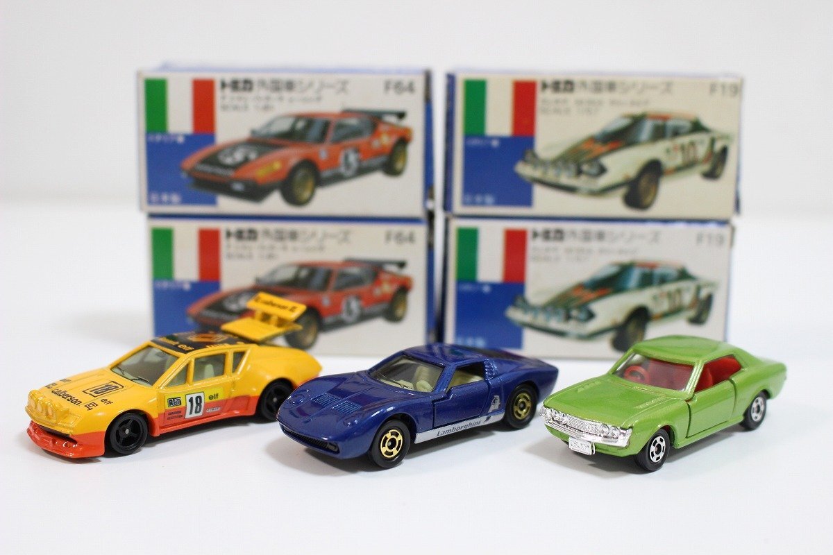 【1円スタート】 TOMICA トミカ NO.58 アルピーヌ ルノー NO.40 ランボルギーニ NO.26 セリカ ミニカー 青箱 空箱 まとめ 4-F066/1/060_画像1