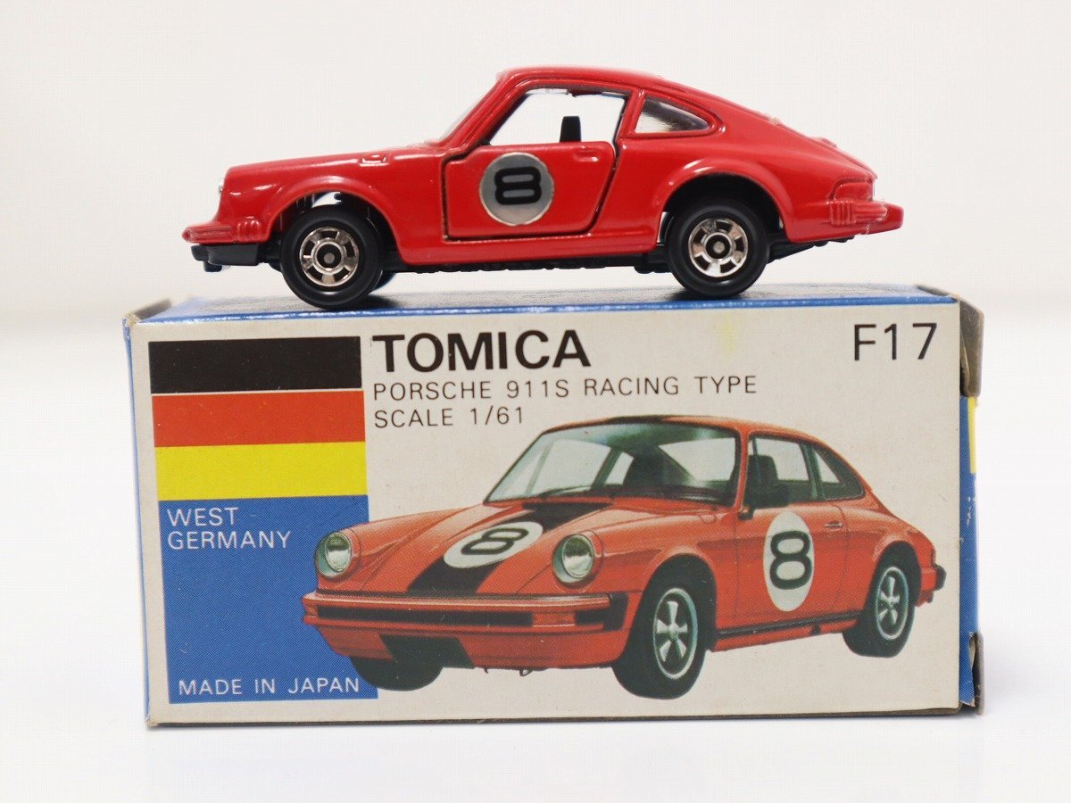 【1円スタート】美品 TOMICA トミカ 外国車シリーズ F17 ポルシェ 911S レーシングタイプ レッド 青箱 ミニカー 4-A058/1/60Pの画像1