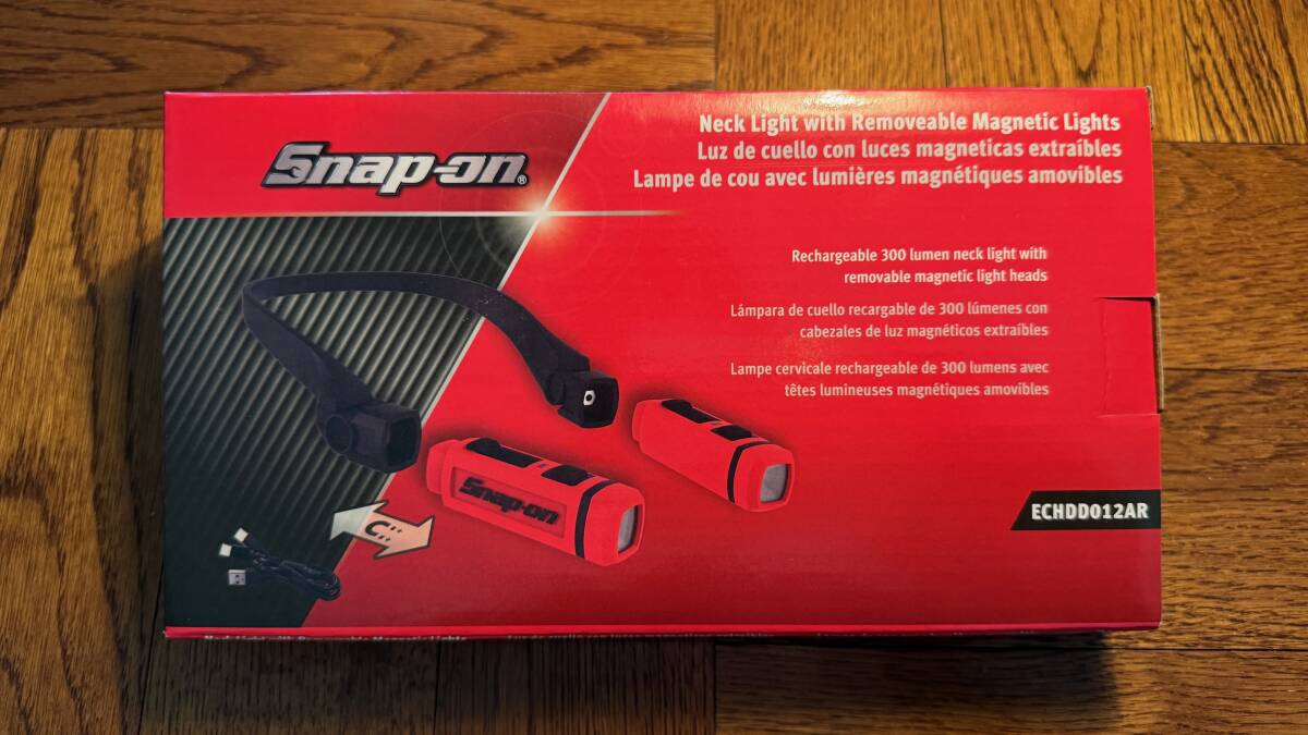 Snap-on スナップオン ハンズフリー 充電式 LED ネック ライト レッド 作業灯 ECHDD012AR_画像1