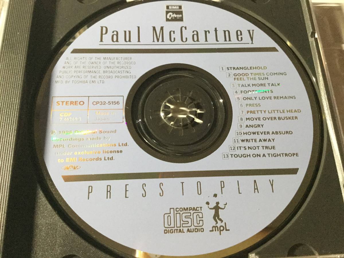国内盤CD/ポール・マッカートニー/プレス・トゥ・プレイ 送料\180 _画像8