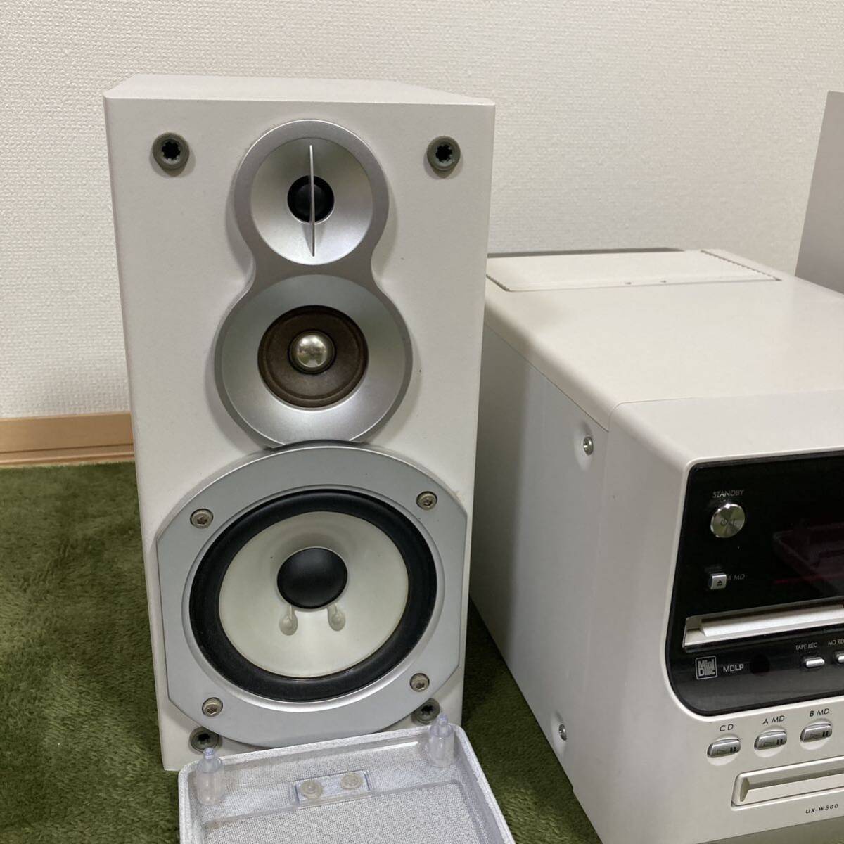 JVC Victor ビクター CA-UXW500-W SP-UXW500-W ホワイト CD 2MD TAPE テープ コンポ スピーカーの画像5